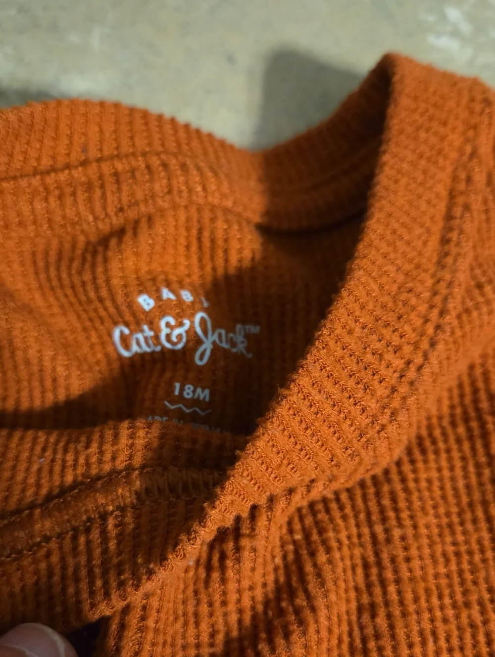 Well-loved ✨️ Orange 18m Baby Cat & Jack Sweatshirt w Front Pocket & Pants SET
